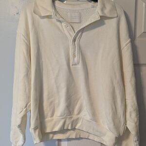 Cozy Cream Collared Sweatshirt